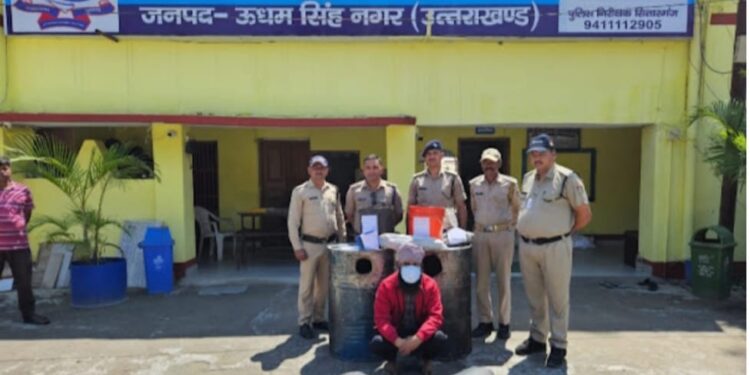 अवैध 40 लीटर कच्ची शराब के साथ एक तस्कर गिरफ्तार……