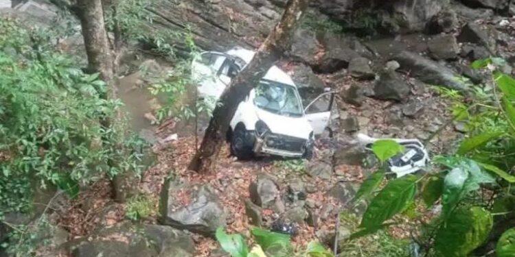 पर्यटकों की कार खाई में गिरी, एक की मौत, सात घायल……