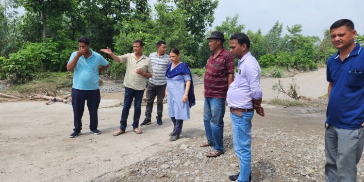 भारी बारिश के कारण हुए नुकसान का उपजिलाधिकारी ने किया निरिक्षण…….