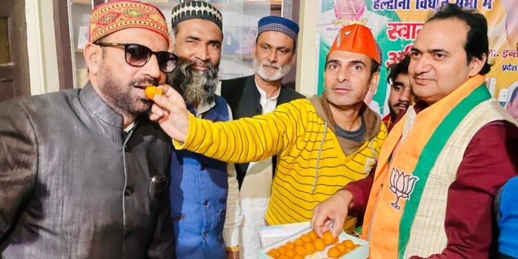 राजस्थान,मध्य प्रदेश,छत्तीसगढ़ में भारी बहुमत के साथ भाजपा सरकार बनने पर भाजपाइयों मे खुशी की लहर………