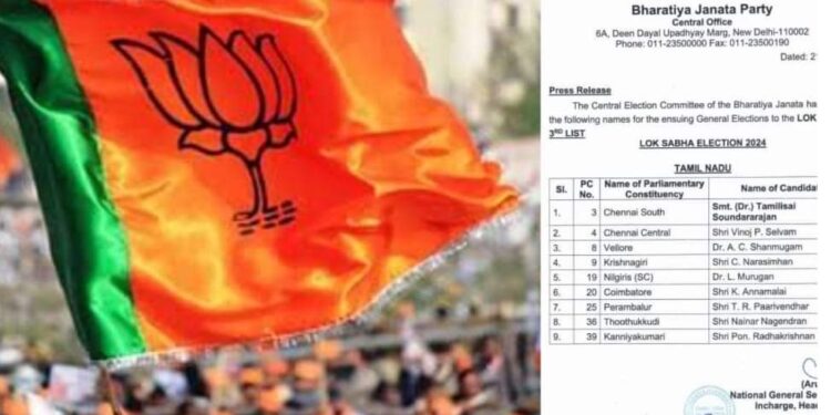 BJP ने जारी की लोकसभा प्रत्याशियों की तीसरी लिस्ट..