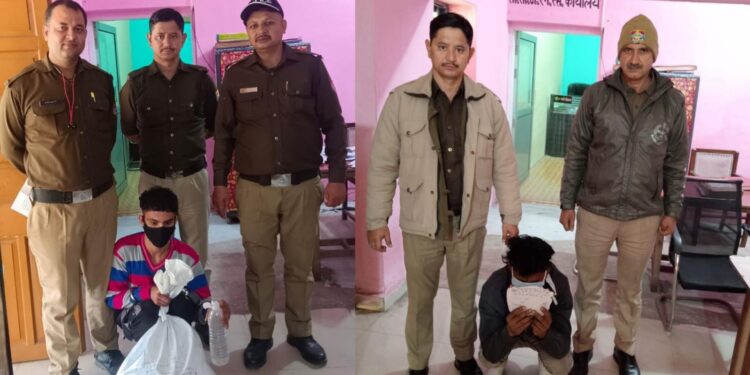 लालकुआं पुलिस ने दो मामलों में शराब और चरस की तस्करी कर रहे 02 युवकों को किया गिरफ्तार